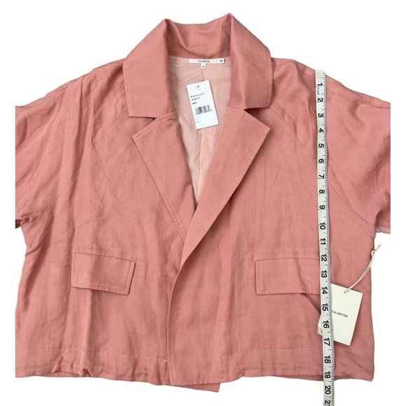 Tularosa Arya Jacket‎ Pink Lined Pockets Lightweight Linen Blend Sz M NWT $188 - Picture 9 of 15